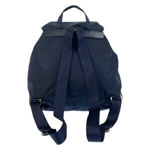 Prada nylon backpack logo Blue stamped Navy Tessuto triangular plaque